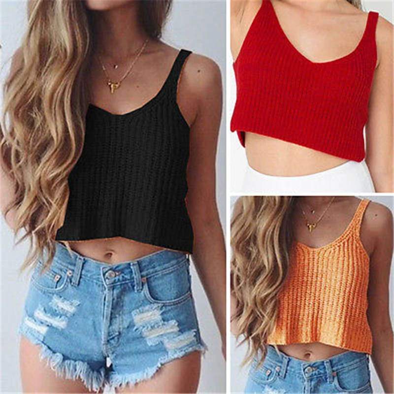 

Women Crochet Bralette Knit Lace Crop Top Cami Vest New Hot Sale arrival Women Knitwear Sleeveless Tops Casual Crop Tops