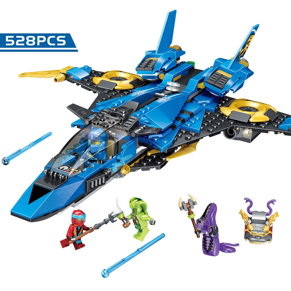 528Pcs Ninja Storm Fighter Model Building Blocks Compatible LegoingL Ninjagoed 70668 Jie Warplane Knight Figures Toys For Friend | Игрушки и