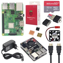 Raspberry Pi 3 Model B+ Starter Kit + 6 Layer Acrylic Case + 16 32GB SD Card + Heat Sink + Fan + 3A Power Adapter + HDMI Cable