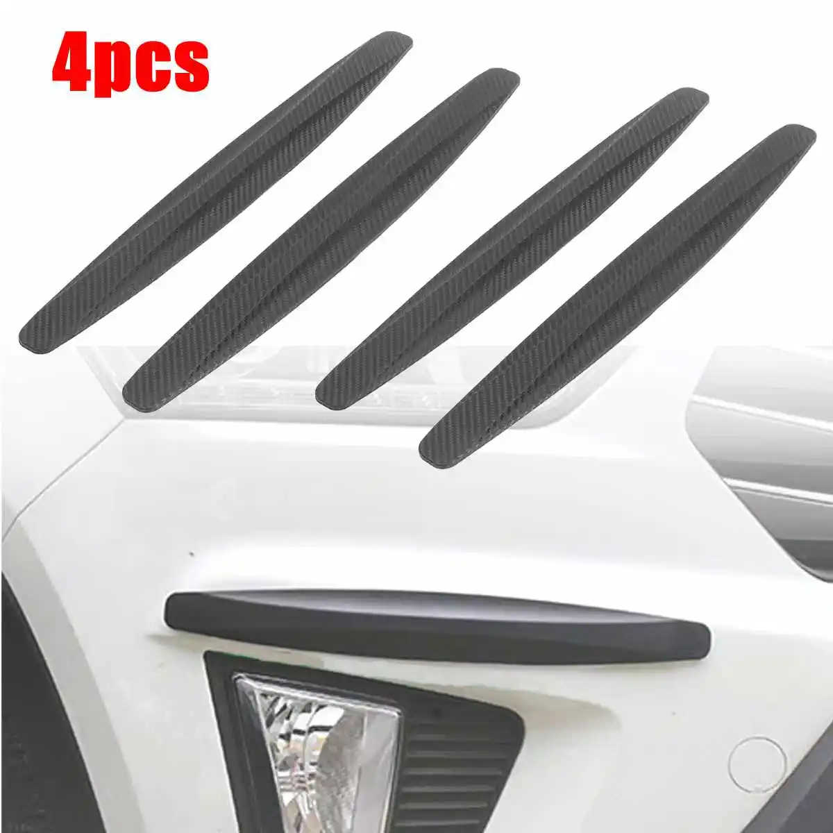 

2 Pairs Car Auto Bumper Corner Protector Door Guard Protective Cover Strip Rubbing Trim