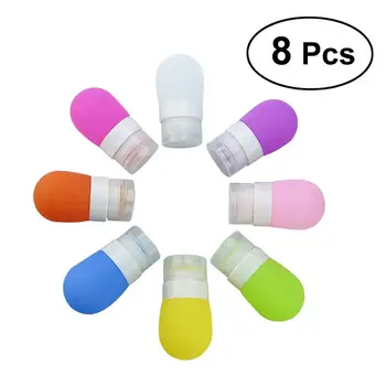 

8pcs Portable Silicone Pressing Sub-bottles Shower Gel Hand Soap Shampoo Lotion (Orange Yellow Green Blue /2 Each)