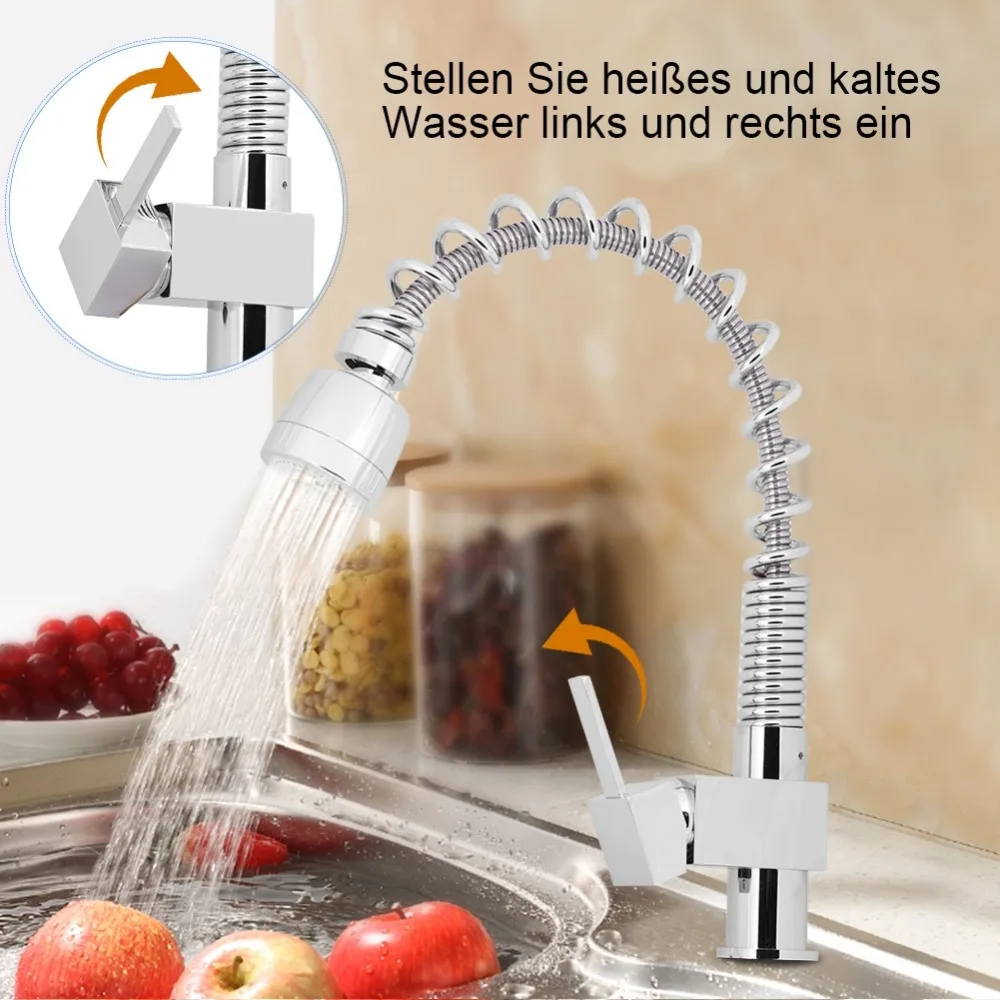 

Kitchen Mixer Single Lever Mixer Sink Faucet Tap Extendable Kitchens Professional