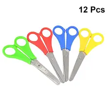 12 шт./упак. ручной ножницы DIY Фото ремесло Бумага со шкалой Ножницы Для детей Детское школьное(разные цвета