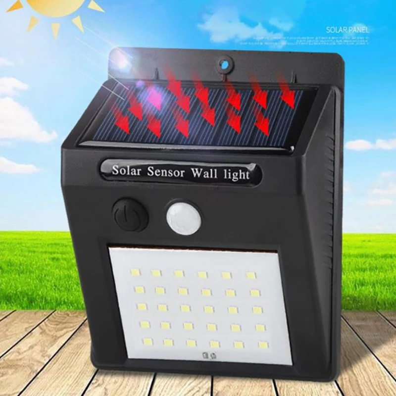 

LED Solar Power Motion Sensor Wall Light 30 LED Outdoor Waterproof Energy Saving Street Yard Path Home Garden Walkway 1Pc