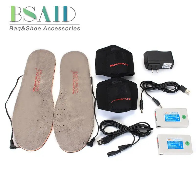 

BSAID Heated Insoles Rechargeable DIY Length Women Men Fall Winter Warm Ankle Heating Foot Pads Thermal Electric Heated Inserts