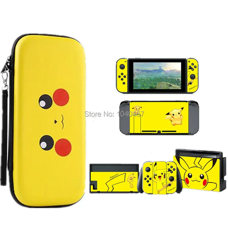 

Carrying Storage Bag Cover Case Free HD Game Screen Protector Console &Controller Skin Sticker Set for Nintend Switch NS Console