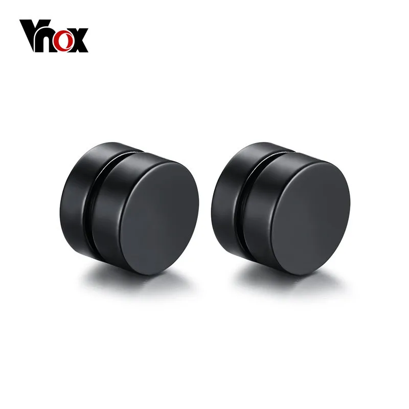 

Vnox Small Round Magnet Stud Earrings Stainless Steel High Magnetic Black Gold