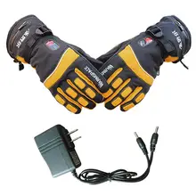 Новые Спортивные электрические тепловые перчатки водонепроницаемые лыжные перчатки контроль температуры перезаряжаемая литиевая батарея 5 пальцев и ручной нагрев