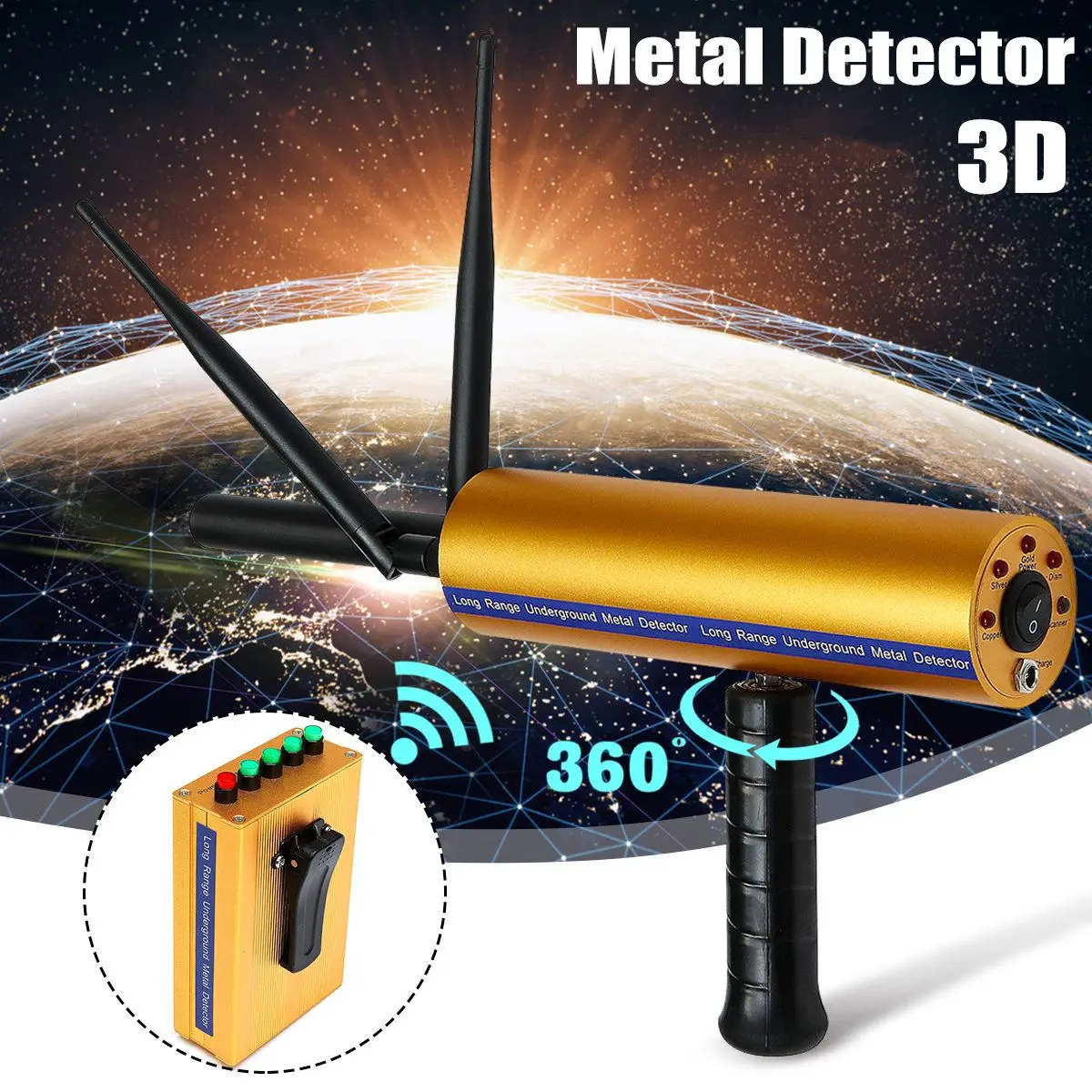

Professional Metal Detector 1200M Long Range Search Treasure Finder Scanner Gold Detector Treasure Detecting