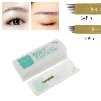 

50Piece PCD 12Pin Tattoo Needles Permanent Makeup Eyebrow Tattoo Blade Microblading Needles Embroidery Manual