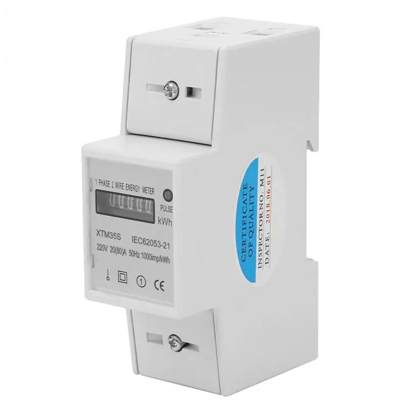 220V Цифровой 1-фазный 2 провода видео-телефон двери Американская классификация проводов 2р din-рейка кВт-ч Электрический счетчик электронный счетчик, кВтч(20(80) A) новое поступление