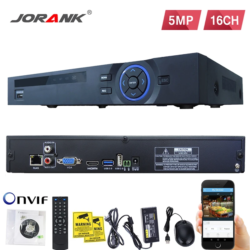 H.265 HEVC 8CH 16CH CCTV NVR для 5MP/4MP/3MP/2MP ONVIF 2 0 IP камера металлический сетевой