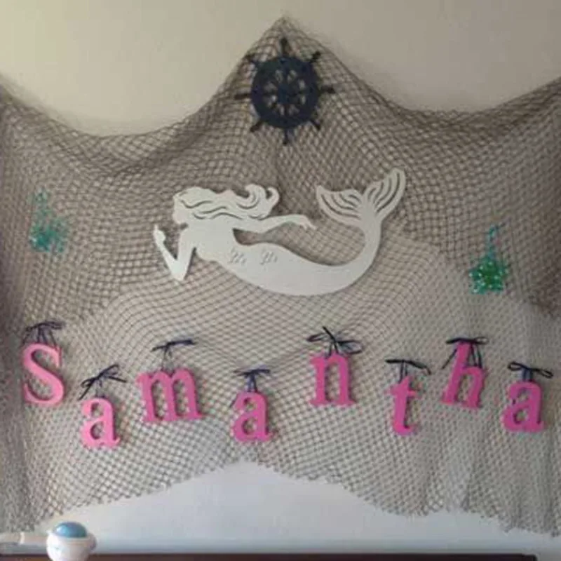 1Pc Decorative Fish Net Mermaid Party Ocean Party Pirate Decoration DIY Wall Sticker Hanging Kids Birthday Party Decor Supplies