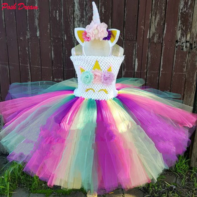 pink and violet unicorn dress