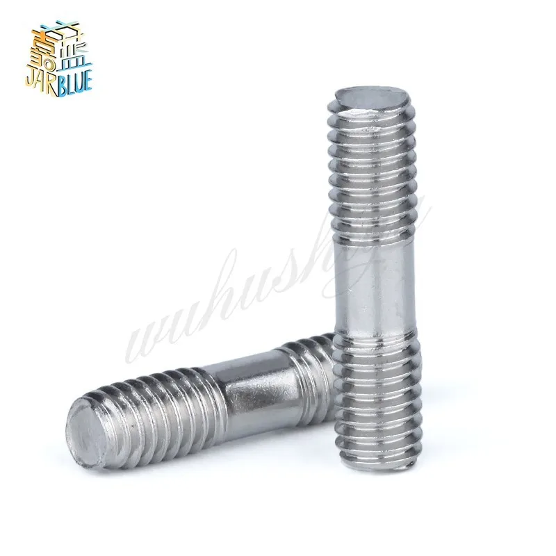 10pcs M10 Stainless Steel Double End Threaded Screw Headless Double Thread Studs Bolt M10*40/45