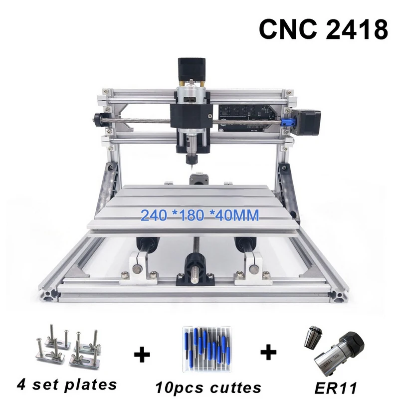 

CNC 2418 Mill Laser Engraving Machine with 2500mw Head ER11 Wood Router PCB PVC Milling Machine Wood Carving Machine DIY