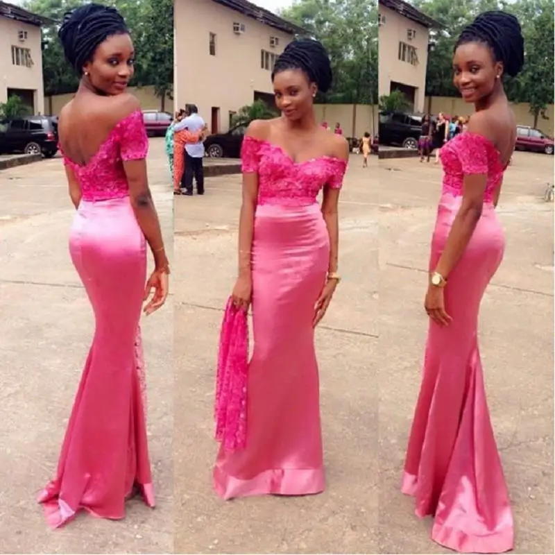 

Vestidos De Gala African Mermaid Prom Dresses 2019 Black Girls Women Off The Shoulder Evening Gowns Formal Imported Party Dress