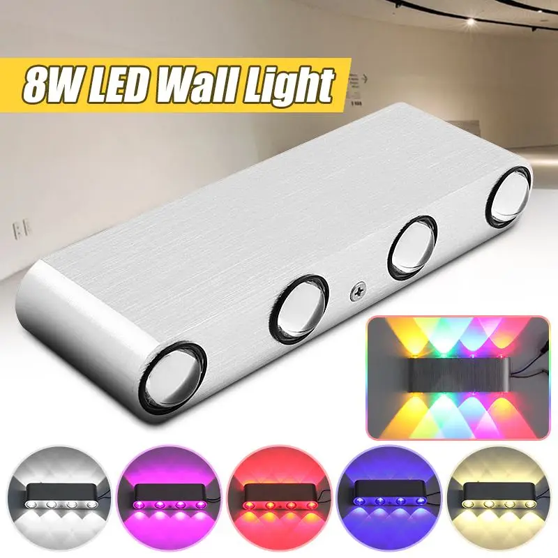 

Modern Wall Light 8W 8 LED Up Down Lamp Bedroom Hall Stair Sconce Lamp Fixture