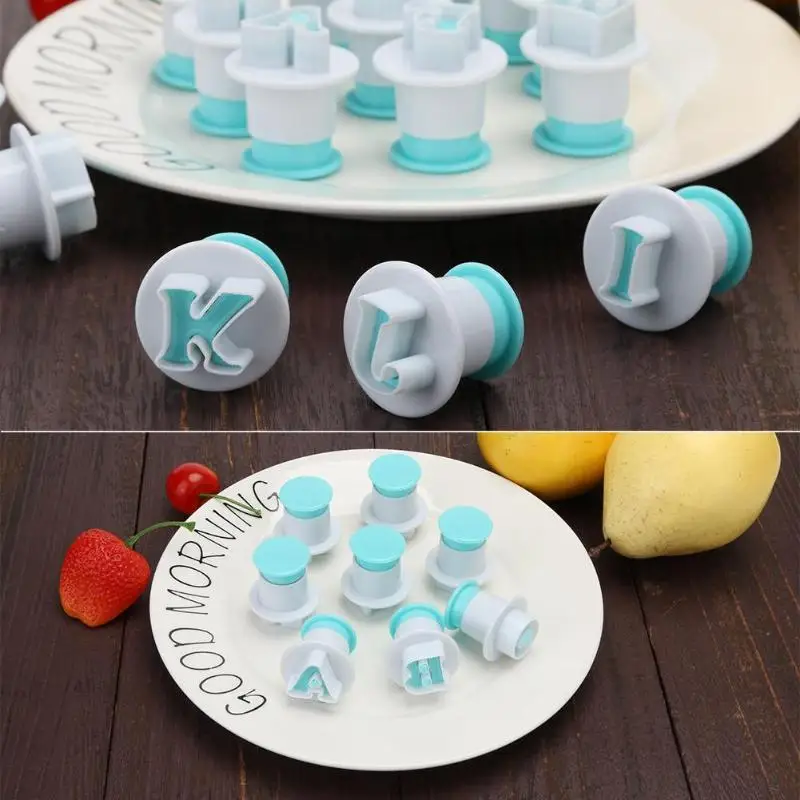 

26pcs Upper & Lowercase Alphabet Cookie Cutter Plastic Capital Letters Fondant Cutter Baking Cupcake Mold Cake Decorating