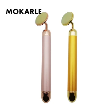 

Gold Beauty Bar Jade Roller Stone Facial Massager For Face Vibration Skincare Massager Device New Fashion Face Slim Tool Health
