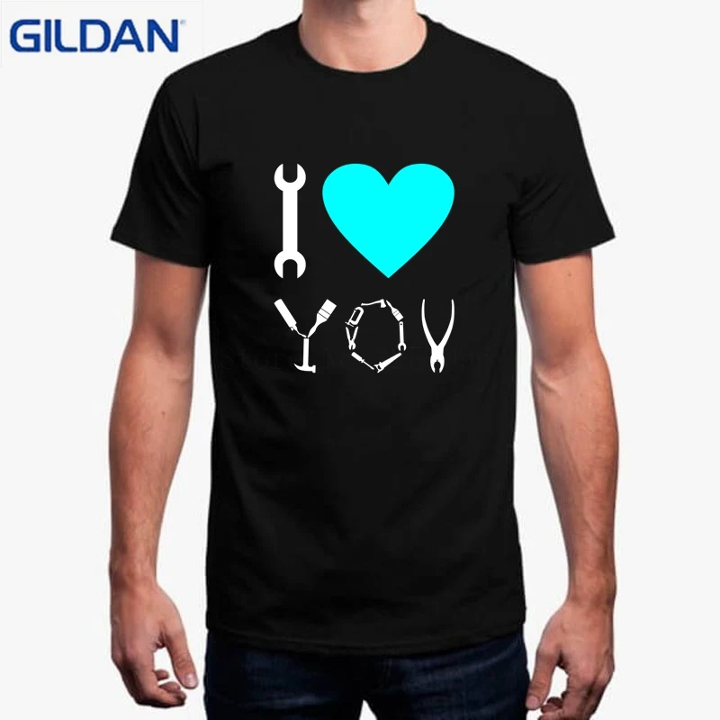 Забавная футболка с принтом для Для мужчин короткие Camisetas Bordadas я люблю Diy Футболка