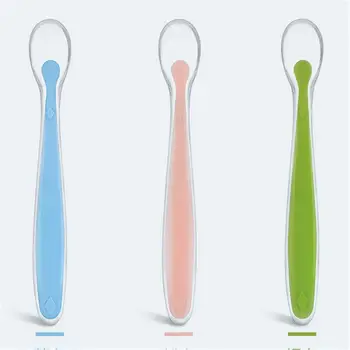 

2Pcs Of Baby Spoon Soft Silicone Spoon Feeding Spoon Children Tableware Feeding Enlightenment Early Education Supplies