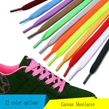 1 Pair 100cm Shoelace Flat Popular Sports Shoes Laces Casual Canvas Polyester Shoelaces Candy Color White Black Green Shoelace