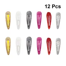 Ruimioruimio12 шт милые печатные чистый цвет блеск Meatl оснастки не скользят заколки для волос заколки для девочек Дети