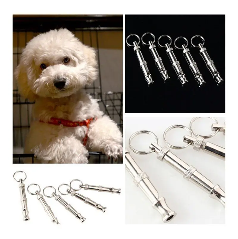 

1 Pc Two-tone Puppy Pet Dog Training Whistle Ultrasonic Flute Stop Barking Ultrasonic Sound Repeller Cat Training Keychain