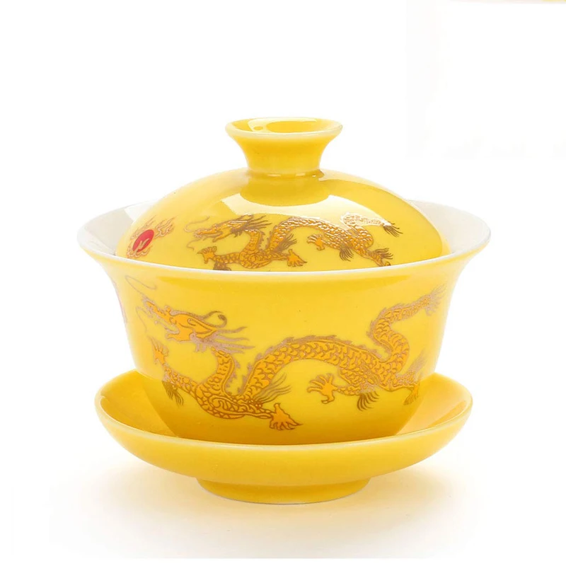 150 мл костяного фарфора кунг-фу чайный сервиз Gaiwan, чайная чашка Tureen фарфоровый чайный сервиз керамический чайный поднос Parlour чайная посуда Gai Wan чай тигуанинь