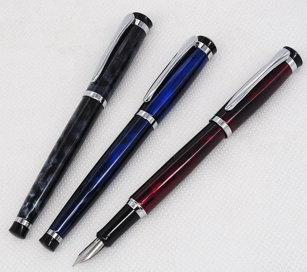 

3PCS Baoer Metal 508 Vintage Fountain Pen with Silver Clip Iridium Medium Nib Beautiful Pattern Writing Set for Office Business