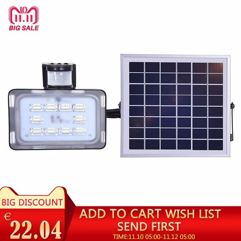 

12/24V 10W 20W 30W 50W solar light PIR motion sensor led floodlight solar power with solar panels for garden solar light led