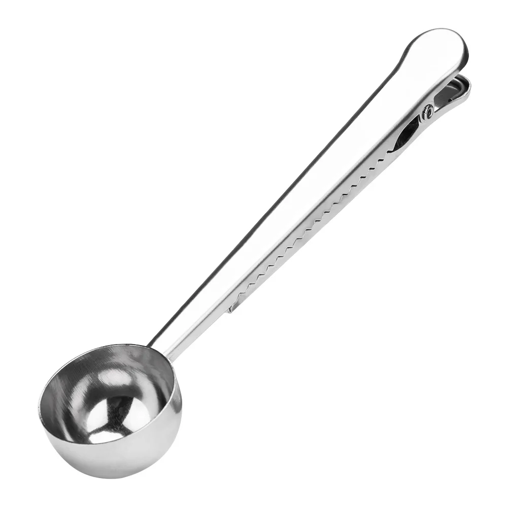 

1PCS Multi-function Kitchen Supplies Coffee Scoop With Clip Stainless Steel Tea Coffee Measuring Cup Coffee Scoop Spoon