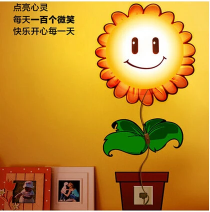 

3d Wallpaper Wall Of Children Room Bedroom Bedside Lamp Cartoon Lamps Wall Lamp For Sunflower