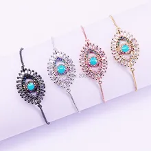 10 шт. Мода Micro Pave кубического циркония глаз разъем ювелирные изделия Регулируемая цепь макраме браслет для женщин