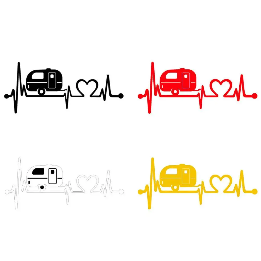 

Cartoon Car Sticker Decal Caravan Heart-Shaped Jumping Vehicle Sticker Waterproof Sunscreen No Fading No Falling Off Car Sticker