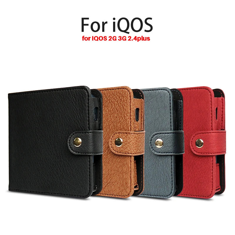 Кожаные ПУ сумки для IQOS 2G 3g 2,4 Plus складной бумажник Мягкий сенсорный черный коричневый цвета защитный чехол