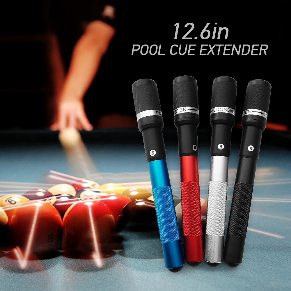 12.6IN Pool Cue Extension Billiard Extender Rotary Fixation Pool Cue