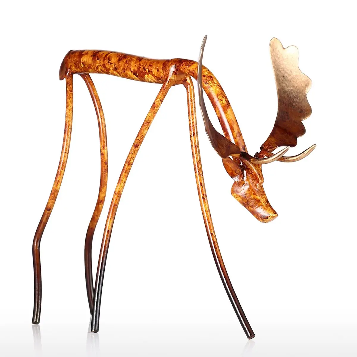 Tooarts Bow/Raise Head Moose Iron Sculpture Home Decoration Crafts Metal Animal Sculpture Artwork For Home Office Decoration Tooarts Bow/Raise Head Moose Iron Sculpture Home Decoration Crafts Metal Animal Sculpture Artwork For Home Office Decoration