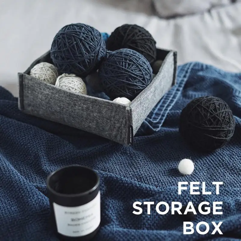 

Nordic Style Storage Basket Ins Felt Storage Box Storage Basket Desktop Living Room Porch Debris Storage Basket