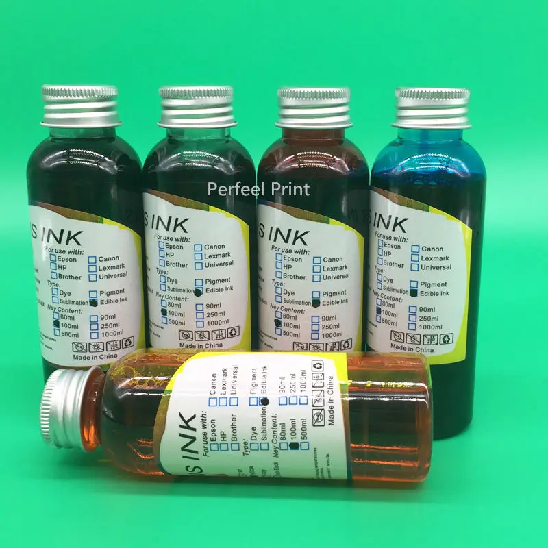 

5 Bottles PGI-280 CLI-281 Edible Ink For Canon PIXMA TR7520 TR8520 TS6120 TS6220 TS9521C TS9520 PGI280 CLI281 Inkjet Printer