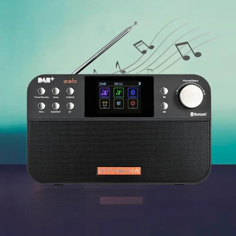 

New Portable 2.4 inch TFT LCD Color Screen GTmedia Z3B DAB+ FM RDS Radio Alarm Clock Bluetooth Stereo Radio Black