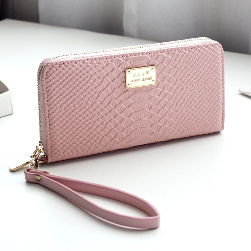 

Long Single Pull Coin Purse Snake Pattern Girls Clutch Bag Women's Mobile Phone Bag Trend Female Card Bags