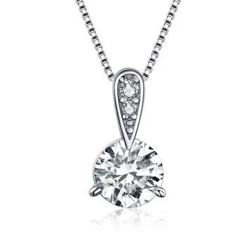 

Authentic 925 Sterling Silver Clear Cz Radiant Dazzling Minimalist Pendant Necklace For Women Box Chain Necklace Scn314