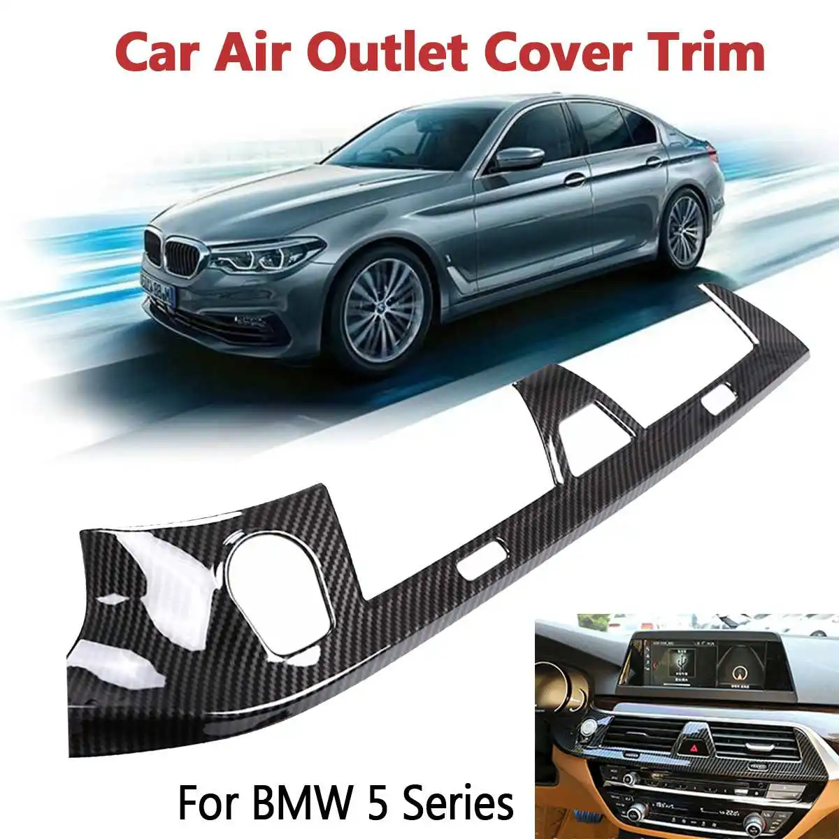 

DIY Car Styling Car Interior Navigation Control Panel Air Conditioner Outlet Vent Grille Decorative Frame Cover Trim for BMW 5