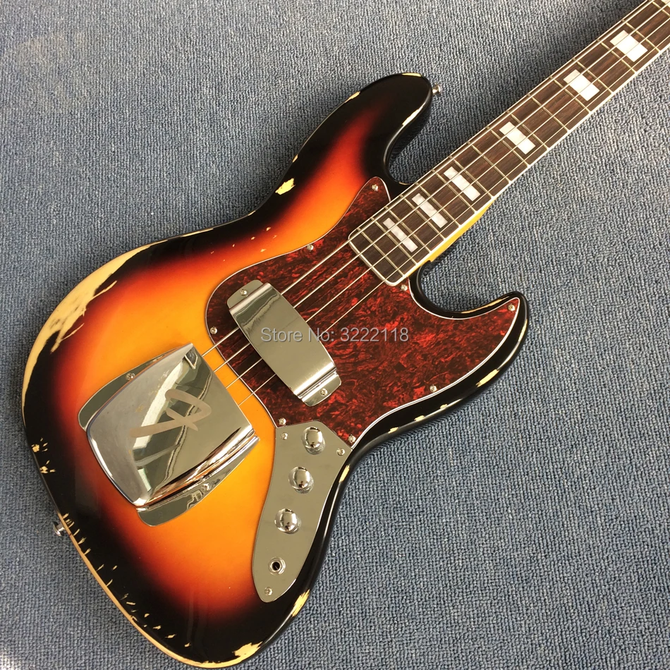 New style high quality custom 4 string bass guitar, Rosewood fingerboard, antique, iron cover,free shipping New style high quality custom 4 string bass guitar, Rosewood fingerboard, antique, iron cover,free shipping