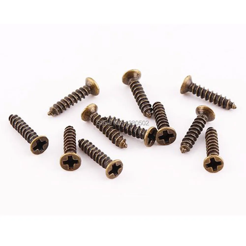 50pcs/lot 3*9.5mm Bronze Color Flat head small screw Furniture wooden