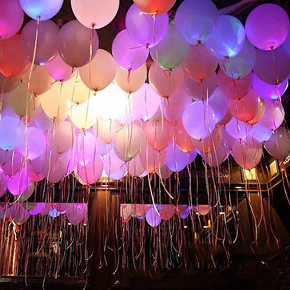 5pcs 12inch LED Balloons Flash Inflatable Air Balloon Wedding Happy ...