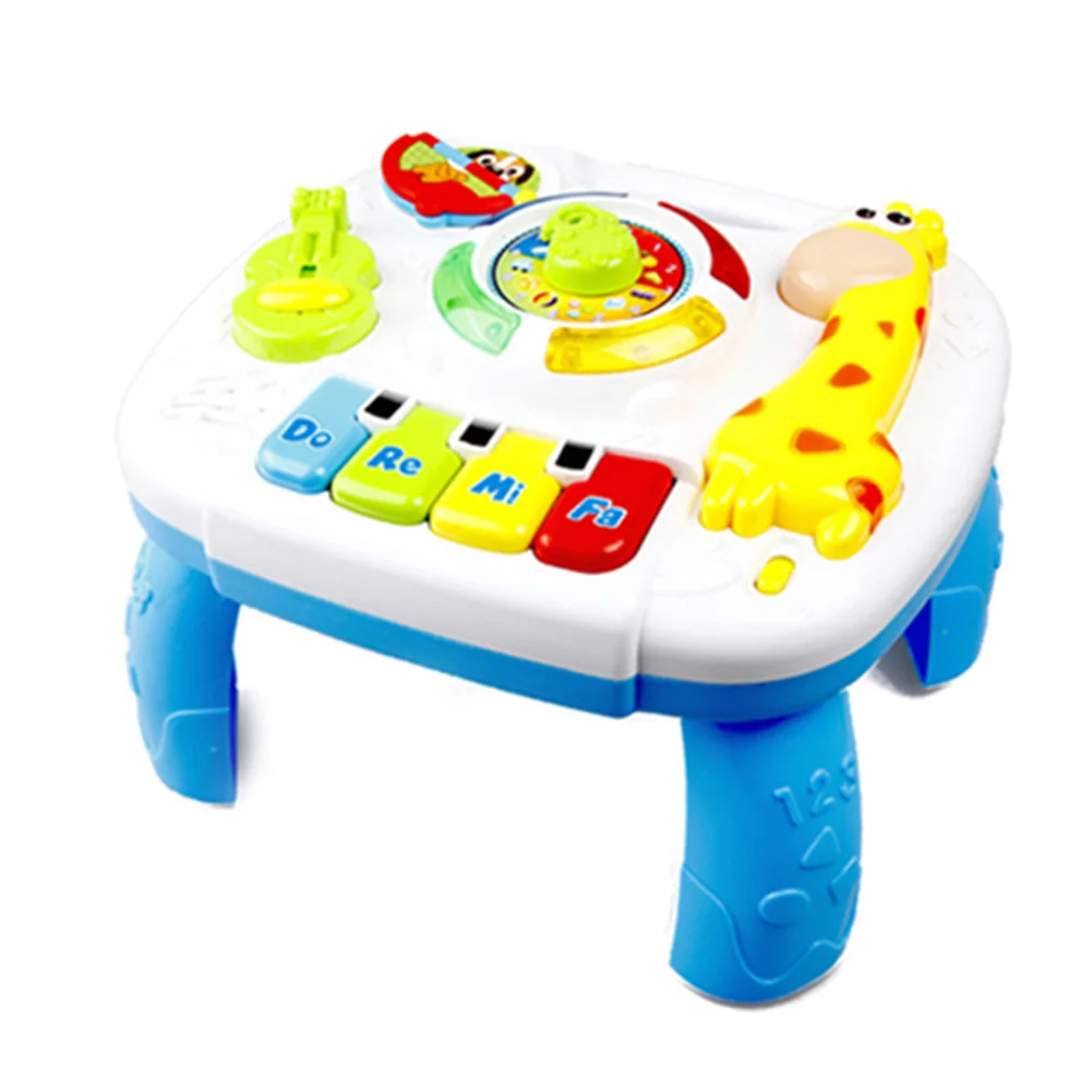 Kids Multifunctional Learning Desk Giraffe LED Light Music Babies Educational Toys YJS Dropship