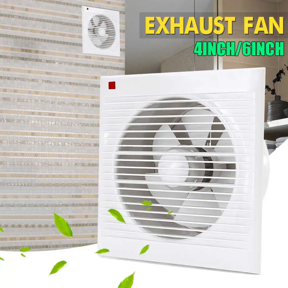 Kaufen 4Inch 6 Inch 8 Inch Wasserdicht Stumm Bad Dunst Exhaust Fan Fenster Für Küche Wc Belüftung Fans